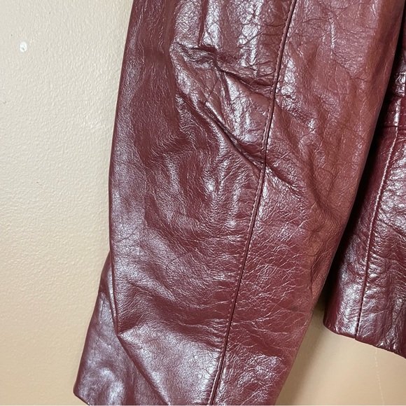 OPERA Burgundy Colour Women’s Leather Jacket Size 13/14 - Picture 8 of 16